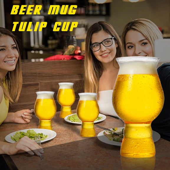 Host Beer Glass, Freezer Gel Chiller Double Wall Plastic Pint Glass, Tulip Shaped Beer Glass, Freezer Gel Chilled Pint, Double Wall Plastic Drinking Glass