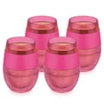 thumbnail image 1 of Host Cooling Cup Set of 4 Plastic Double Wall Insulated Freezable Drink Chilling Tumbler with Freezing Gel, Wine Glasses for Red and White Wine, 8.5 oz, Translucent Magenta, 1 of 8