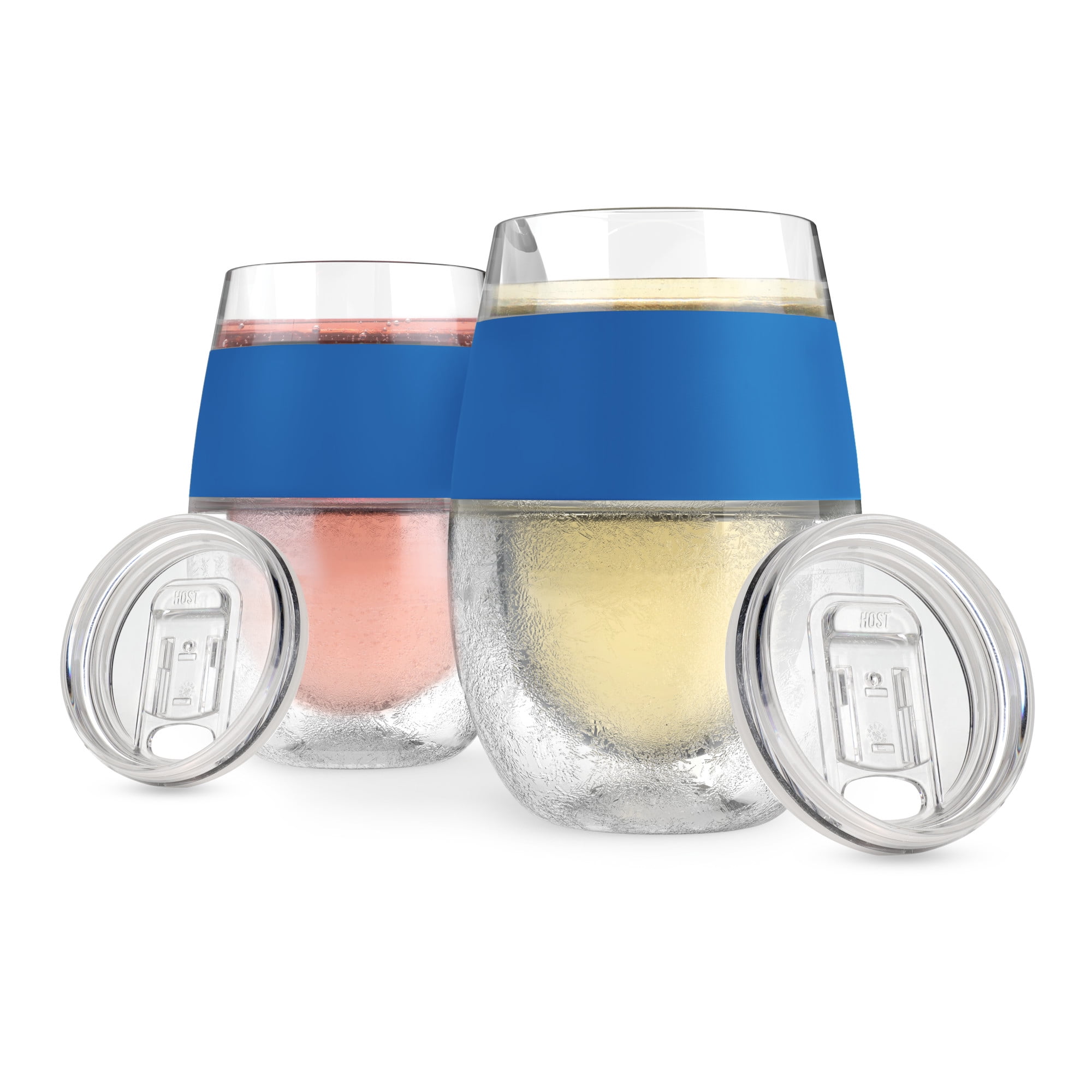 Host Freeze Cooling Cups with Lids, Wine Tumblers, 8.5 oz Set of 2