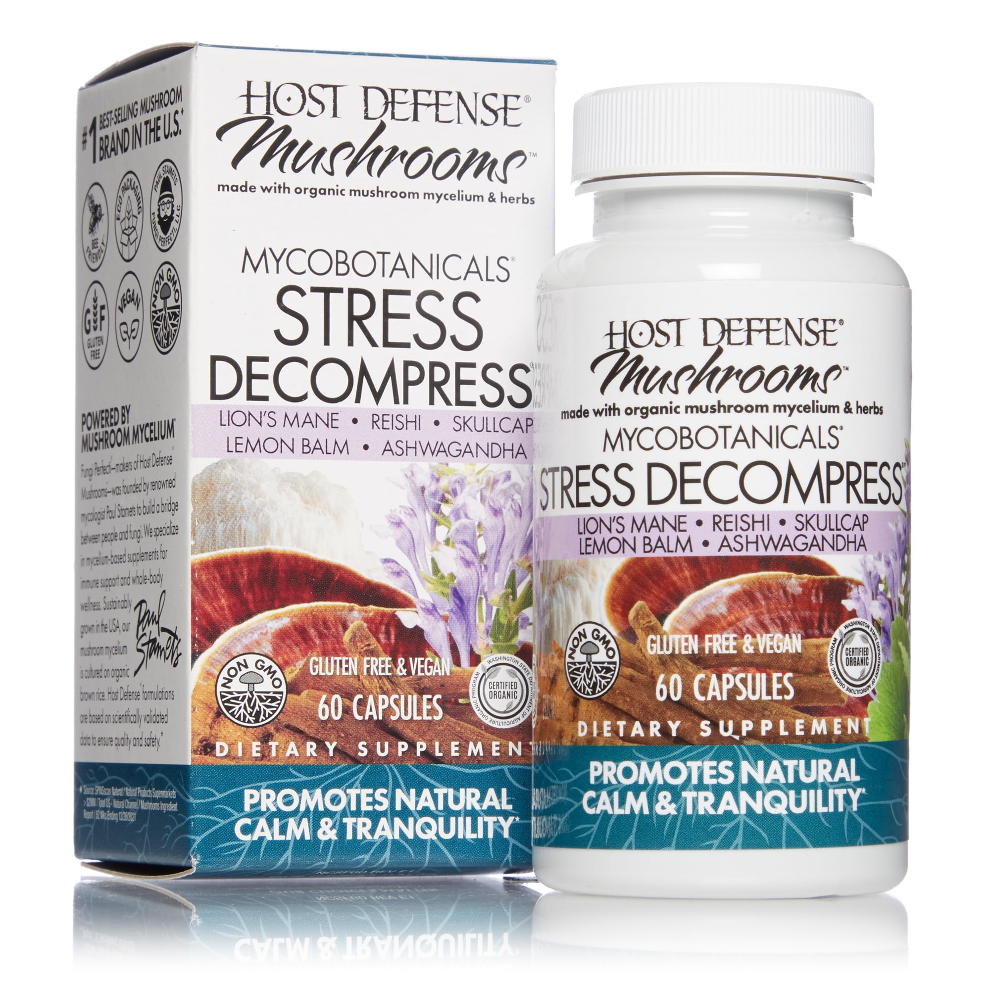 Is Host Defense A Good Brand Host Defense Organic Mushroom Health Supplement, Stress Decompress