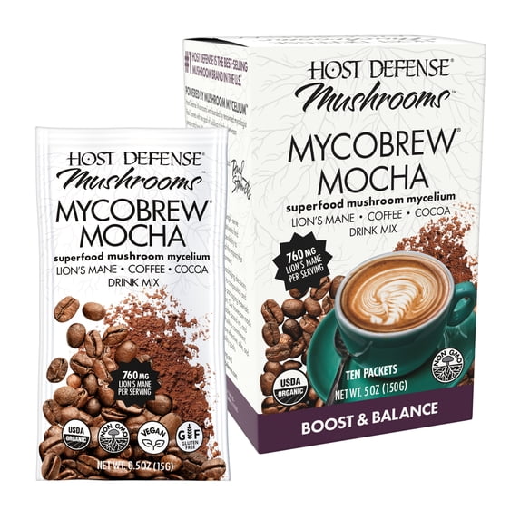 Host Defense MycoBrew Mocha - 10 Packets (10 Servings)