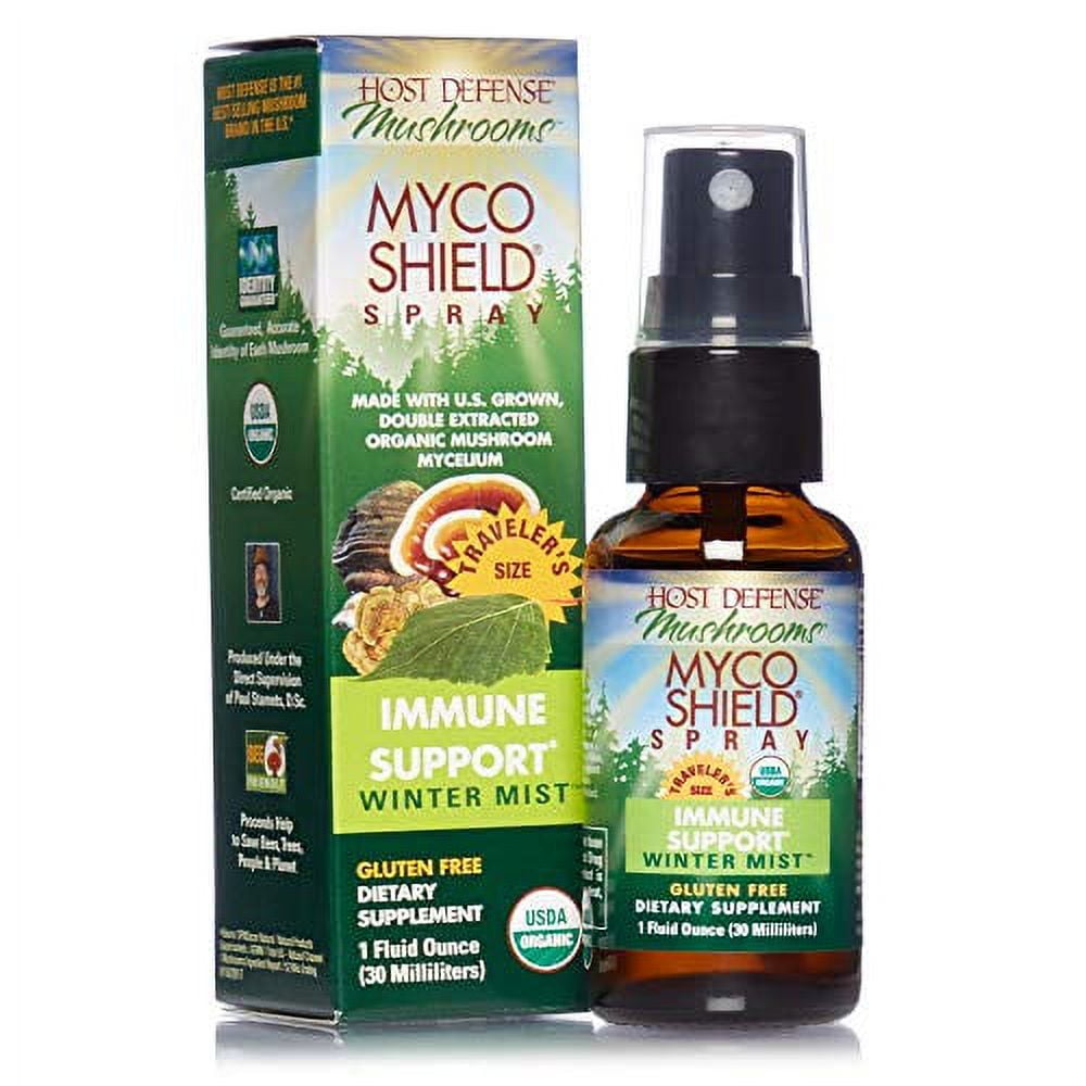 Host Defense Mycoshield Spray Daily Immune Support Mushroom Supplement Winter Mist 1 Fl Oz
