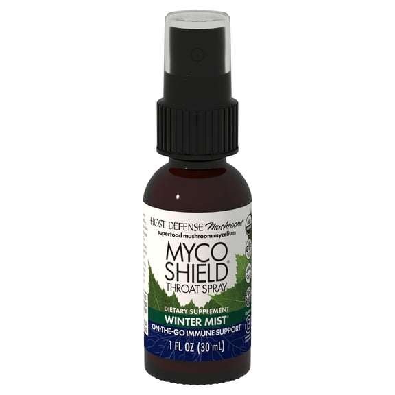 Host Defense MycoShield Throat Spray - Winter Mist, 1 fl oz (71 Servings)