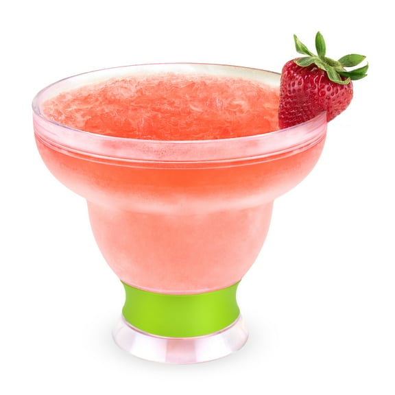 Host FREEZE Margarita Cocktail Glasses, Frozen Cup Plastic Margarita Glasses Drinking Set, Cinco de Mayo, Taco Party, Fiesta Party, Green, Set of 1