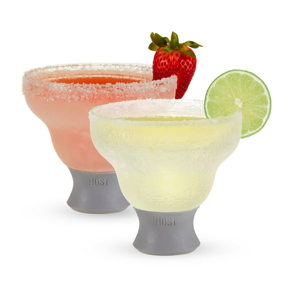 Host FREEZE Margarita Glasses, Cocktail Drinking Glasses 12oz Set of 2 Gray