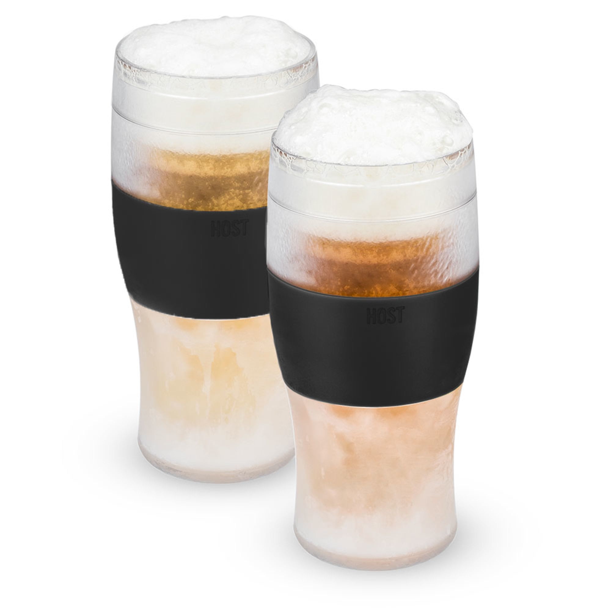Host Freeze Beer Glasses, 16 ounce Freezer Gel Chiller Double Wall