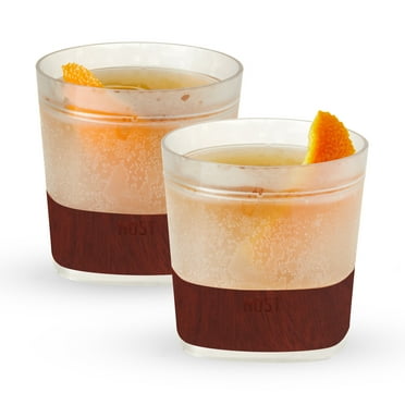 Host Freeze Cooling Cups for Whiskey, Bourbon, Liquor Gifts, Set of 2, Wood