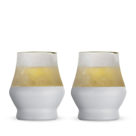 Host Freeze Sipping Glasses for Vodka, Whiskey, Gifts, 6oz Set of 2 Gray