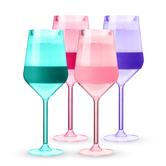Host Freeze Stemmed Wine Glasses, Cooling Cups, 6.5 oz, Set of 4 , Tinted