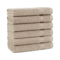 Host & Home 100% Cotton Luxury Hand Towels - Soft & Absorbent - (6 Pack) Latte Beige