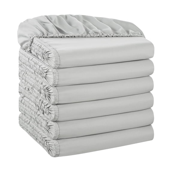 Host & Home Brushed Microfiber Fitted Sheets - Bedding Essentials - King - (6 Pack) Grey