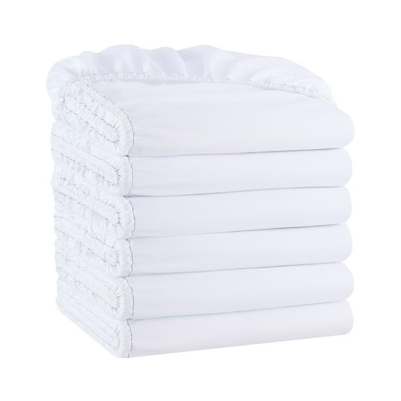 Host & Home Brushed Microfiber Fitted Sheets - Bedding Essentials - Twin - (6 Pack) White