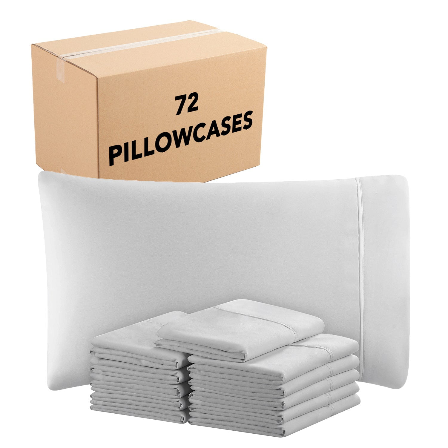 Host & Home Bulk Microfiber Pillowcases (Case of 72), Bedding