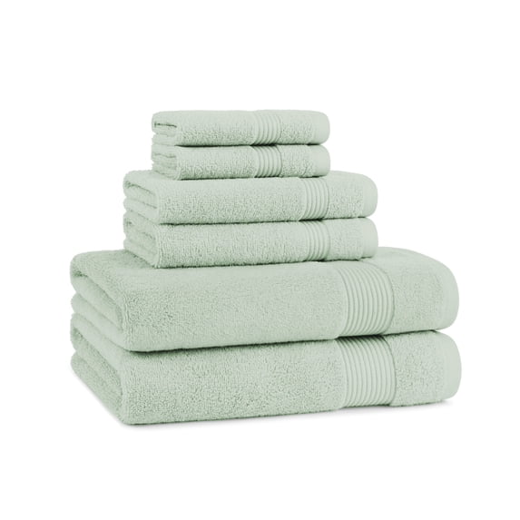 Host & Home Cotton 6-Piece Bath Towel Set - Soft & Absorbent - Green