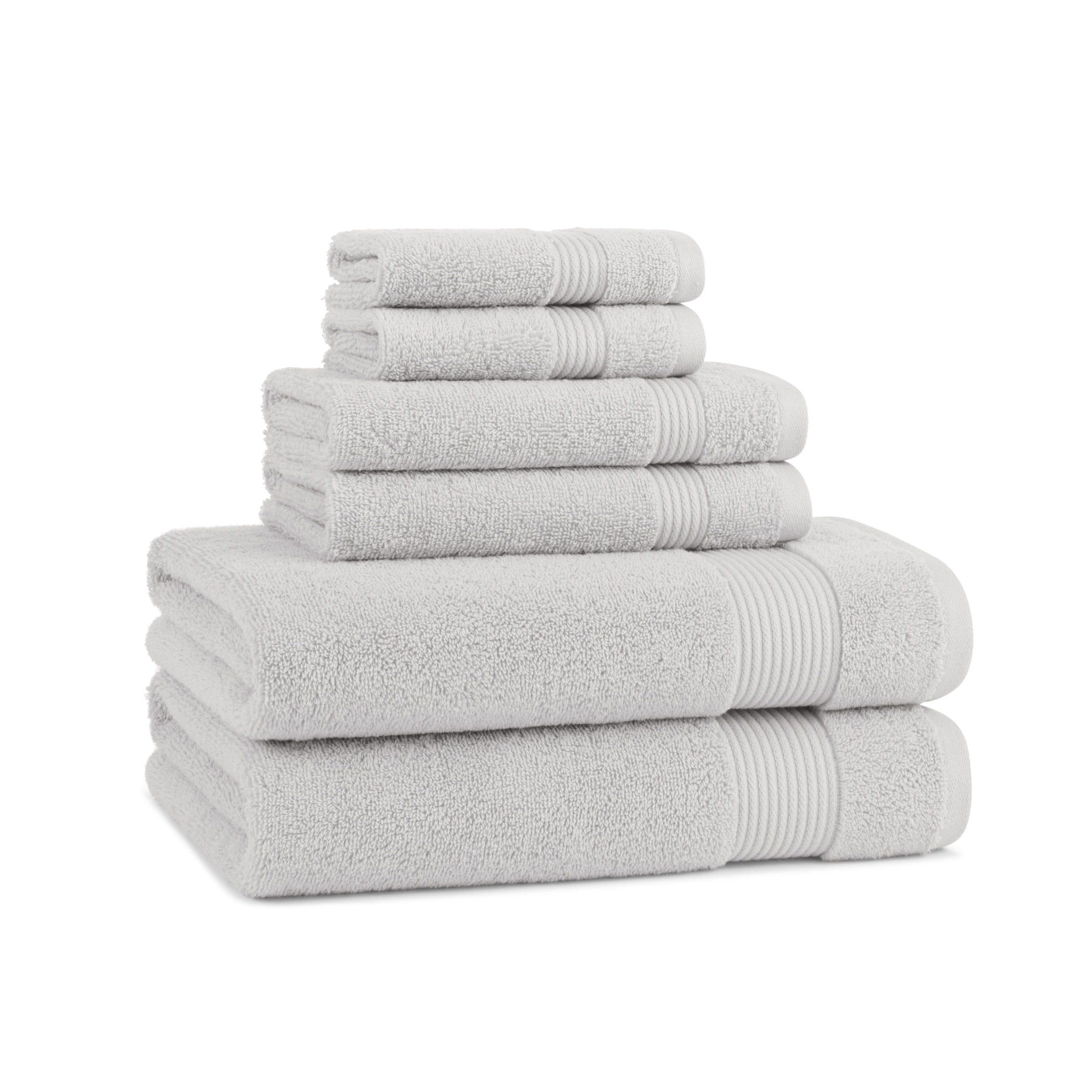 Host & Home Cotton 6-Piece Bath Towel Set - Soft & Absorbent - Light Grey