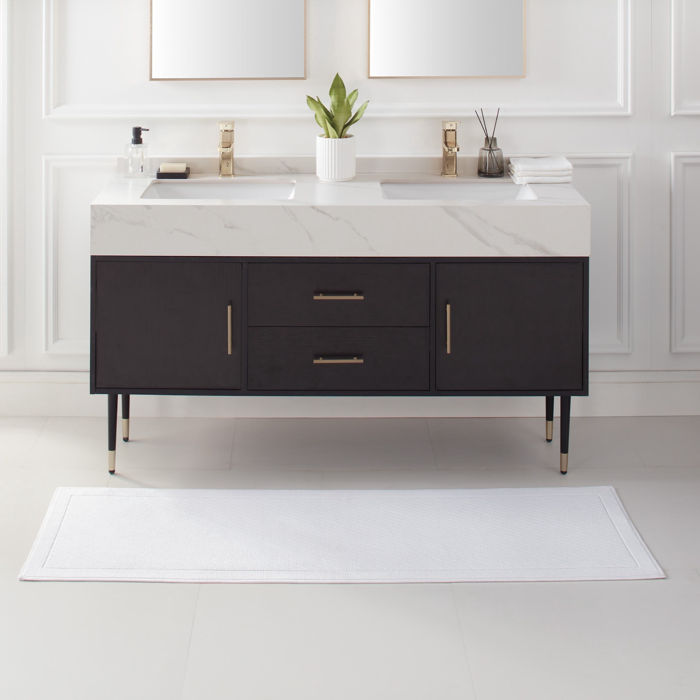 Host & Home, Cotton Bath Rug, 20x60, White, Non-Slip Backing - Walmart.com