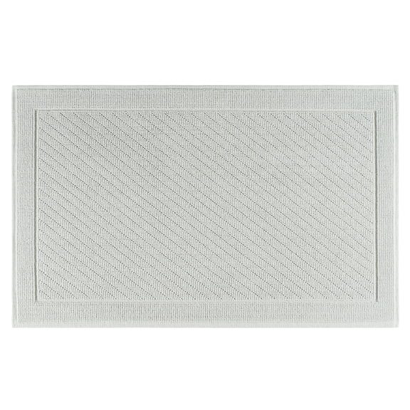 Host & Home Cotton Bath Rug, Stylish Textured Woven Design, Slip Resistant Backing, 24x36, Grey