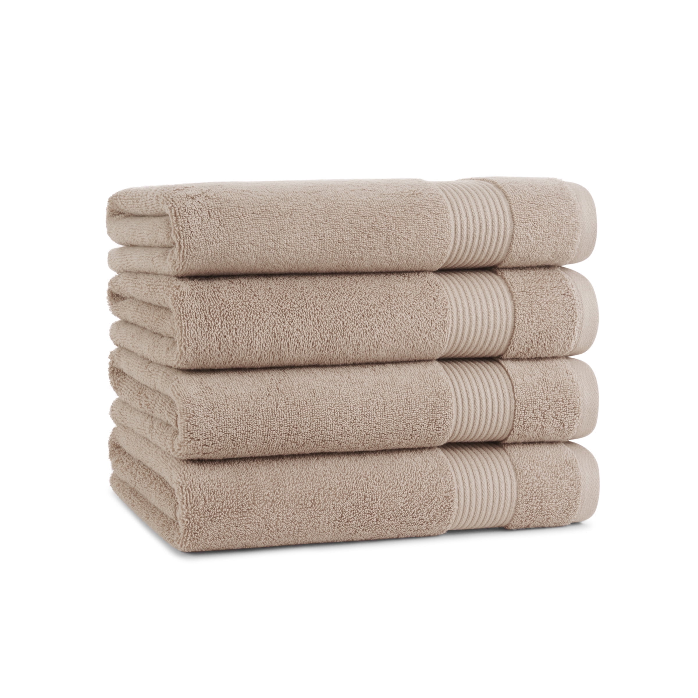 Host & Home Cotton Bath Towels (4 Pack) - 27x54 in., Soft & Absorbent - Latte Beige
