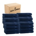 thumbnail image 1 of Host & Home Cotton Bath Towels (Bulk Case of 24) - 27x54 in., Soft & Absorbent - Lapis Navy, 1 of 10