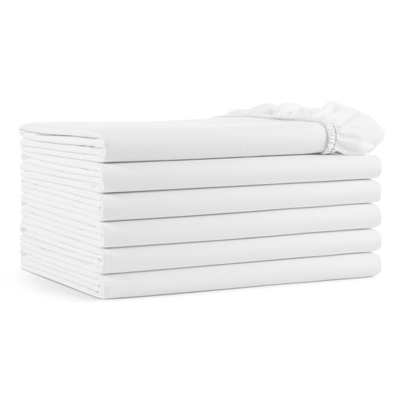 Host & Home Cotton Sateen Fitted Bed Sheets (6 Pack), White, Queen