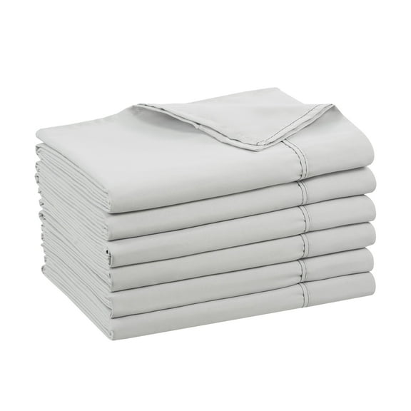 Host & Home Flat Sheets, 6-Piece, Brushed Microfiber Hypoallergenic Bedding - King - Silver