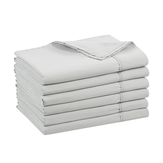 Host & Home Flat Sheets (Pack of 6), Brushed Microfiber Hypoallergenic Bedding - Queen - Grey