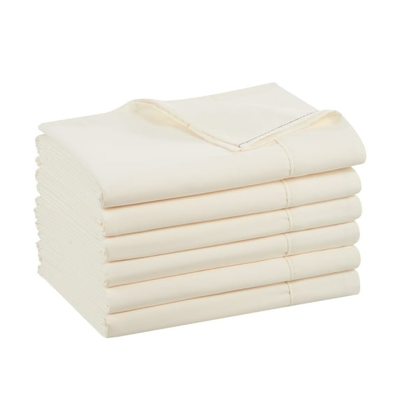 Host & Home Flat Sheets (Pack of 6), Brushed Microfiber Hypoallergenic Bedding - Queen - Ivory