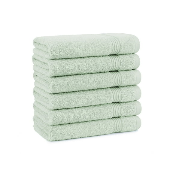 Host & Home Cotton Hand Towels (6 Pack) - 16x28 in., Soft & Absorbent - Green