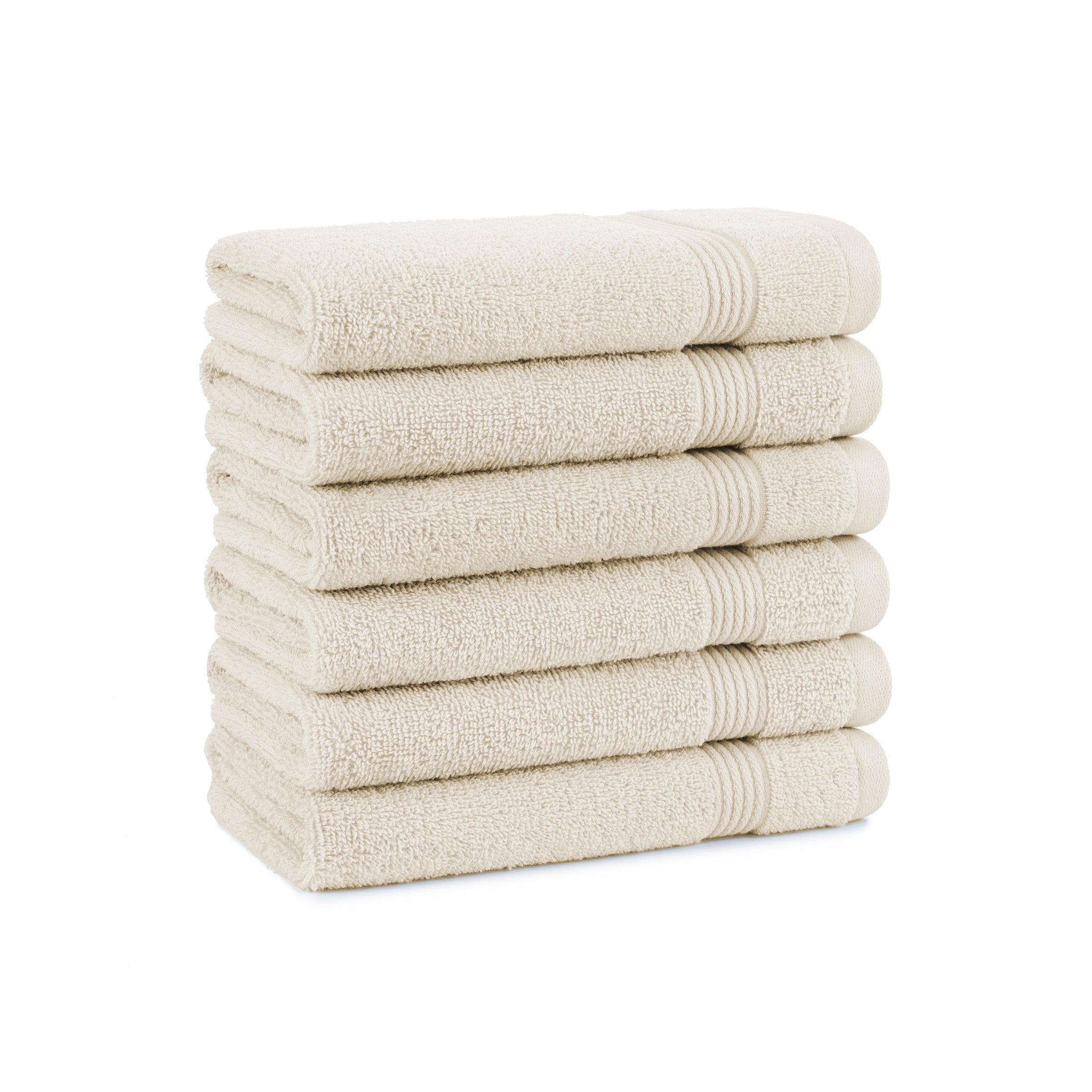 Host & Home Cotton Hand Towels (6 Pack) - 16x28 in., Soft & Absorbent - Ivory