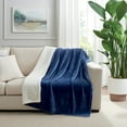 thumbnail image 1 of Host & Home Plush Sherpa Throw Blanket, Plush Mink Velvet Face with Plush Sherpa Reverse, 50x60, Navy, 1 of 7