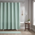 thumbnail image 1 of Host & Home Raindrop Stripe Shower Curtain Set, 72x72, with 12 Metal Rolling Rings, Weighted Hem, Rust-Proof Grommets, 100% Polyester Yarn, Green, 1 of 5