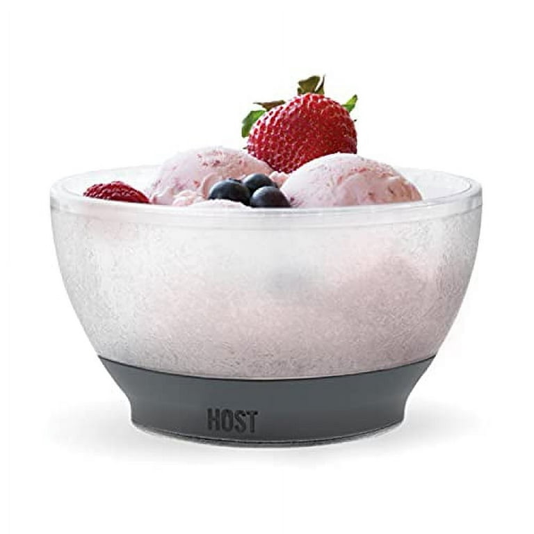 Host Ice Cream Freeze Bowl Double Walled Insulated Freezer Gel Chiller Kitchen Accessory for Dessert Dip Cereal with Comfort Silicone Grip Plastic Set