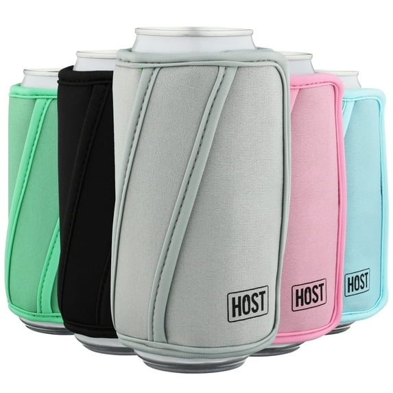 Host Insta-Chill Slim Can Sleeve for Beer, Soda, Seltzer, Juice Cans, Gray