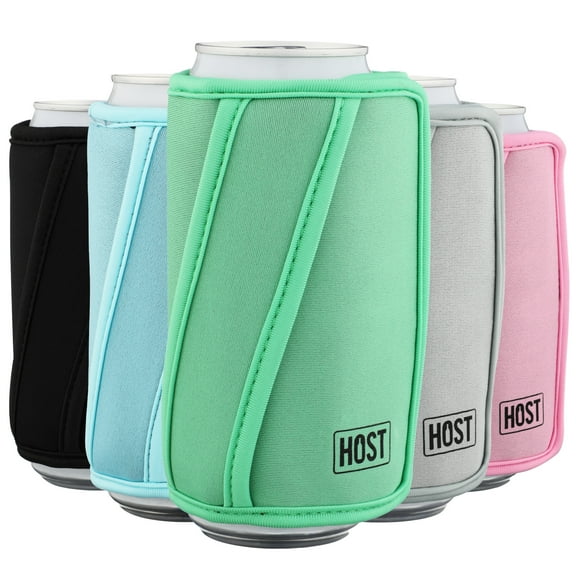 Host Insta-Chill Slim Can Sleeve for Beer, Soda, Seltzer, Juice Cans, Green