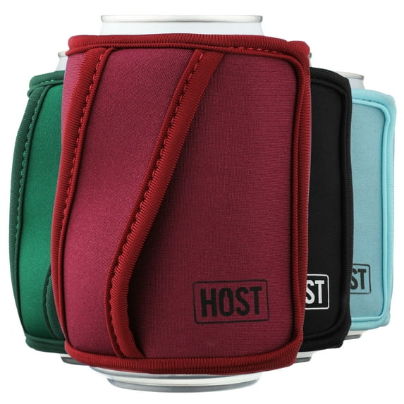 Host Insta-Chill Standard Can Sleeve for Beer Soda Seltzer Juice, Wine Red