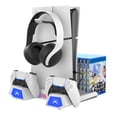 thumbnail image 1 of Multifunctional Heat Dissipation Base for PS5 Slim Digital and Disc Edition, Game Controller Charging Stand-White, 1 of 6