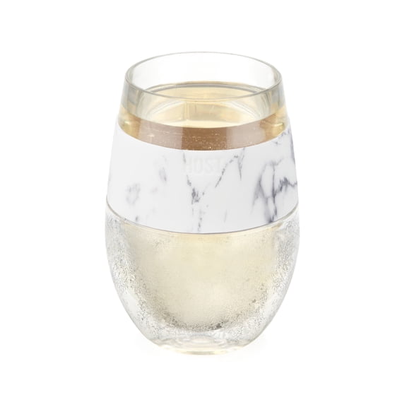 Host Plastic Stemless Wine Glasses, Wine Freeze Cooling Cup, 8.5 oz, Marble