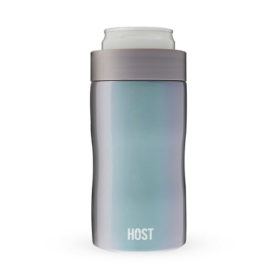 Host Stay-Chill Double Walled Slim Can Cooler for Beers, Sodas, Space Gray