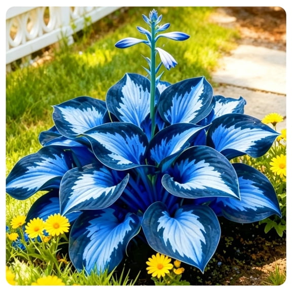 Hostas-Midnight Blue Hostas-Beautiful Holiday Decoration-(Non-Artificial)-High Quality Gifts-Garden Decor Stakes-Beautiful Gift Garden