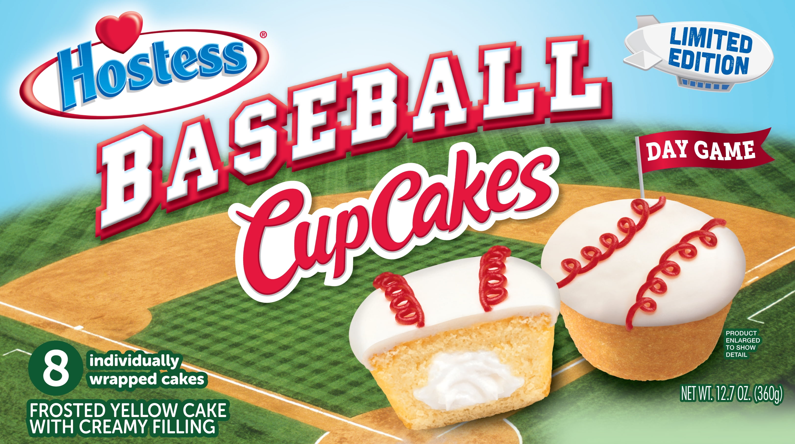 Hostess Baseball Cupcakes Yellow 8 CT