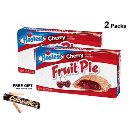Hostess Cherry Fruit Pie 4.5 oz Box (2 Packs) & Free Grit from Winrock Store