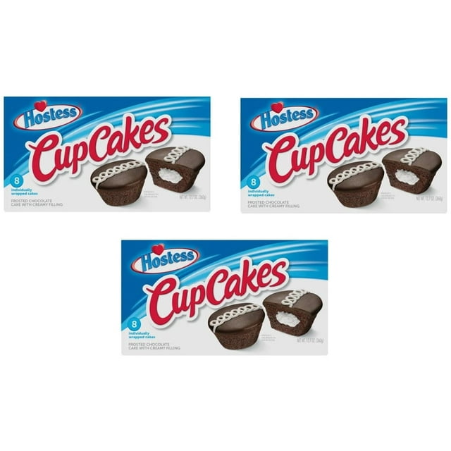 Hostess - Chocolate Cupcakes - Frosted Chocolate Cake With Creamy ...