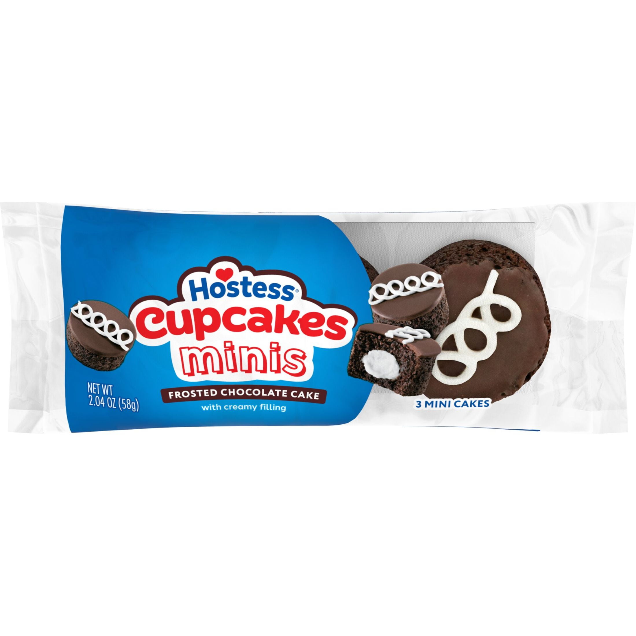 Hostess Cupcakes Minis, Chocolate Snack Cakes, 2.04 oz Pouch (3 Count)