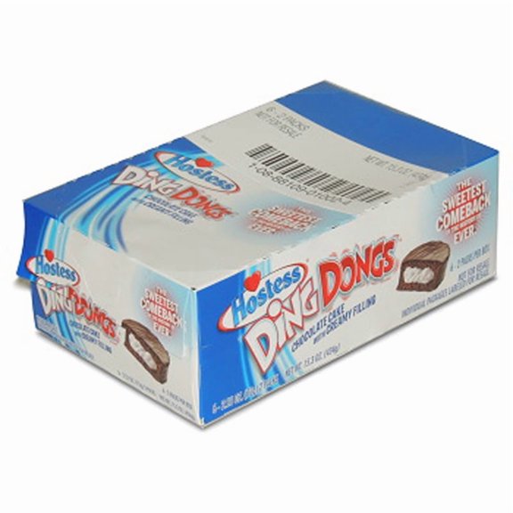 Hostess Chocolate Ding Dong - 1 Box of 6 Double Packs