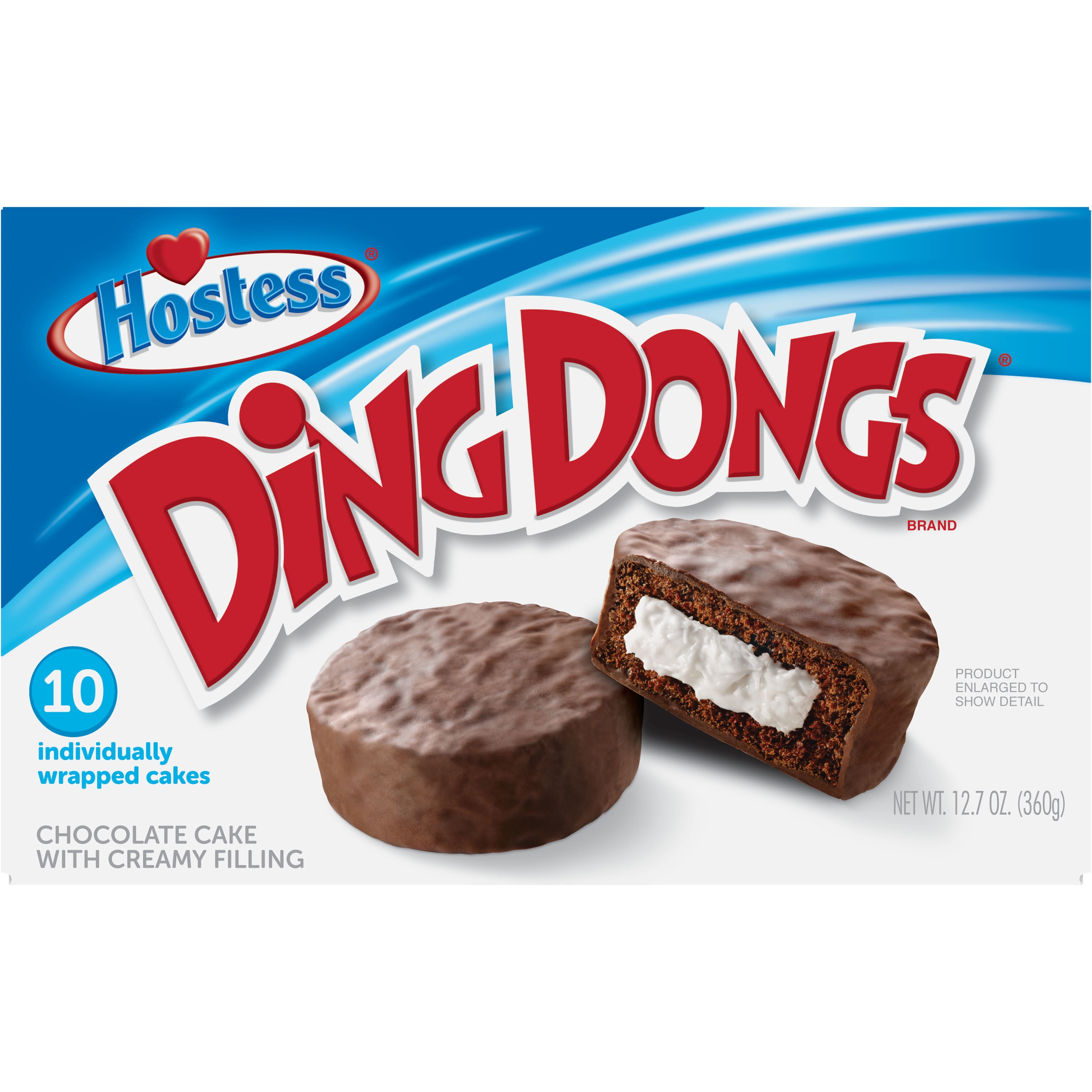 Hostess Chocolate Ding Dongs Snack Cakes - 12.70 oz, 10 Count