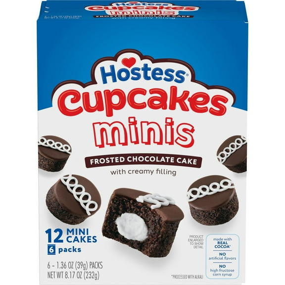 Hostess Cupcakes Minis, Chocolate Snack Cakes, 8.17 oz Box (6 Ct.)