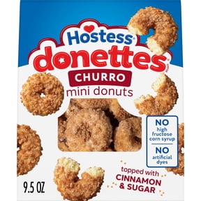 Hostess Donettes, Churro Mini Donuts Topped with Cinnamon Sugar, 9.5 oz Bag