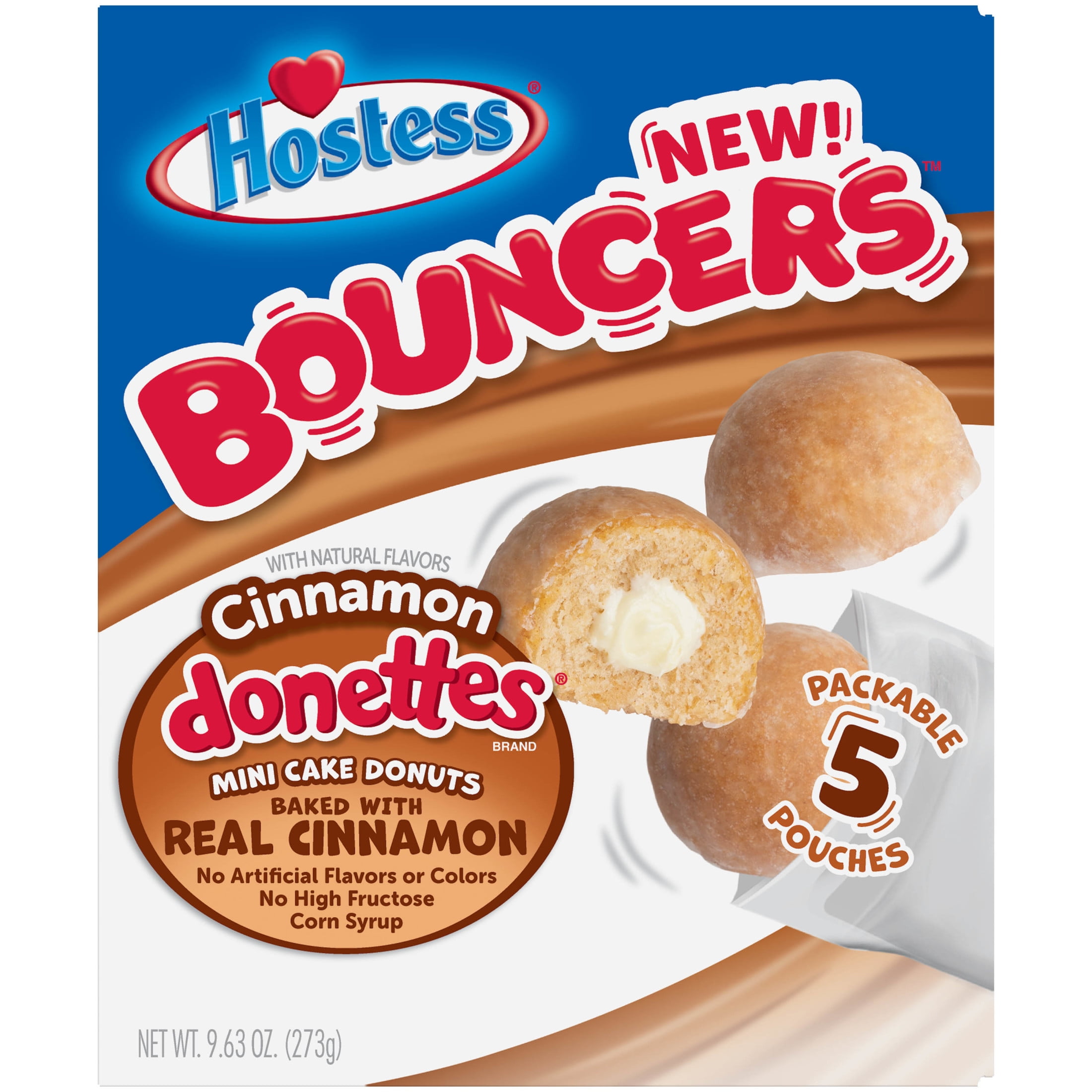 Hostess Cinnamon Donettes Bouncers, 5 pouches , 9.63 oz.