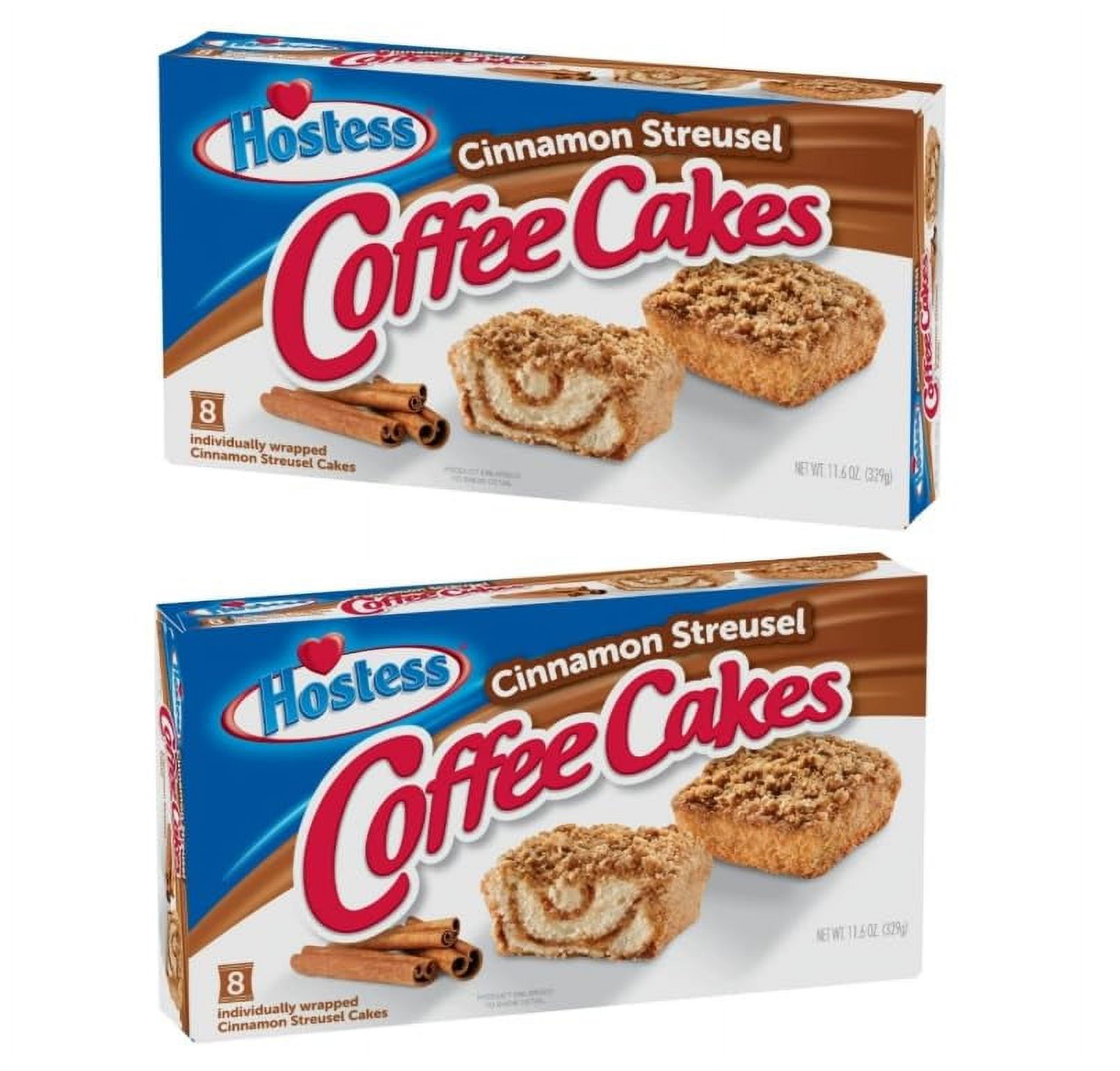 Hostess Cinnamon Streusel Coffee Cakes (2 Box Bundle) total 16 Value