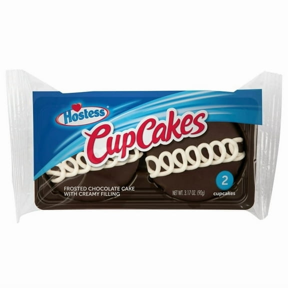 Hostess Cup Cakes Chocolate Single Serve 3.17 oz 2 Count Wide (Pack of 2)